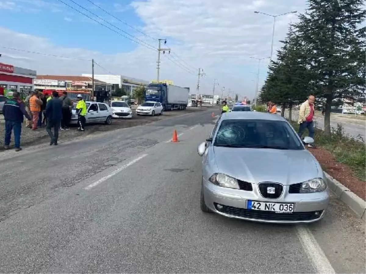 Konya'da Otomobilin Çarptığı Yaya Yaralandı