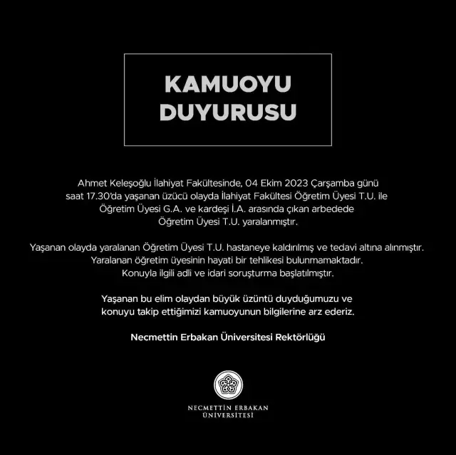 Konya'da Üniversite Öğretim Üyesi Tabancayla Yaralandı Konya'da Üniversite Öğretim Üyesi Tabancayla Yaralandı