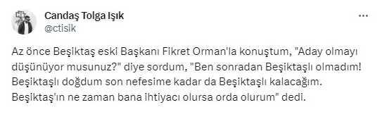 Fikret Orman Beşiktaş başkanlığına aday olacak mı? Fikret Orman Beşiktaş başkanlığına aday olacak mı?