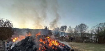Karabük'ün Ovacık ilçesinde 4 samanlık yangında kullanılamaz hale geldi