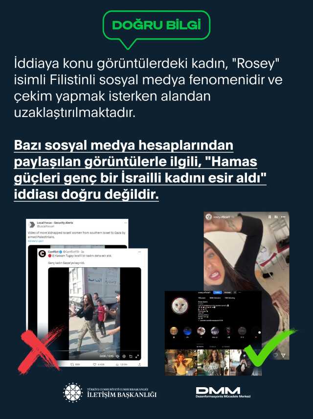 'Hamas güçleri İsrailli kadını esir aldı' iddiasına konu olan kadının Filistinli sosyal medya fenomeni olduğu ortaya çıktı