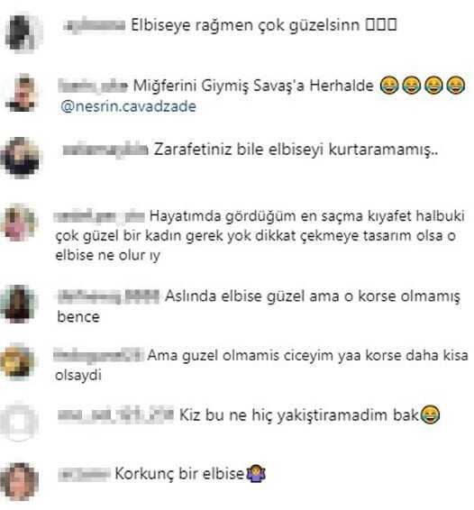 Korse detaylı elbise giyen Nesrin Cavadzade'nin tarzı hiç beğenilmedi Korse detaylı elbise giyen Nesrin Cavadzade'nin tarzı hiç beğenilmedi