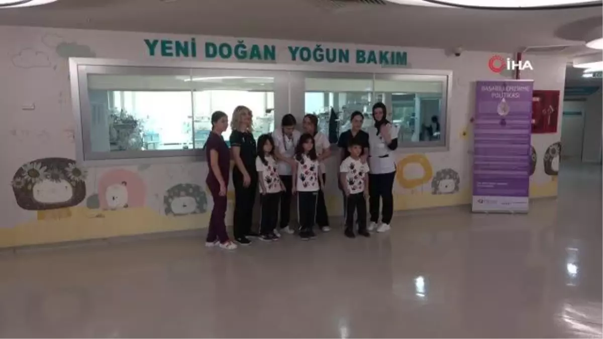 Üçüz kardeşler, doğdukları Tekden Hastanesi'ni 8 sene sonra ziyaret etti