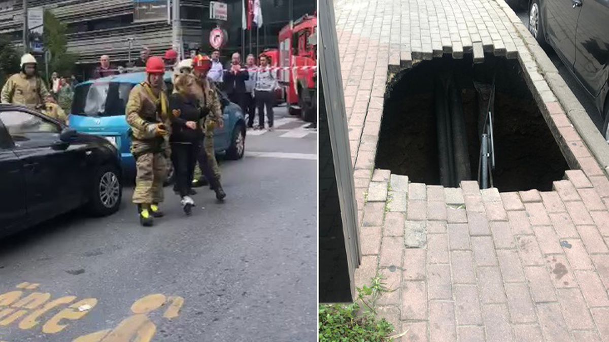 Yer: İstanbul! Yolda yürürken kaldırımda oluşan çukura düştü