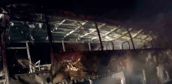 Bilecik'te Hızlı Tren Şantiyesinde Servis Otobüsünde Yangın Çıktı