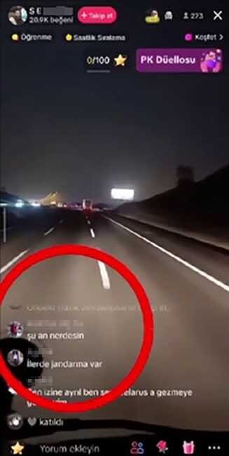 İstanbul'da Kamyon Şoförü Canlı Yayın Yaparken Jandarma Tarafından Durduruldu
