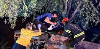 Denizli'de şarampole devrilen otomobilde 2 kişi hayatını kaybetti