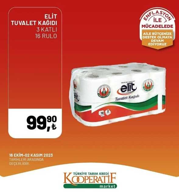Tarım Kredi Kooperatif Marketleri İndirim Kataloğu: Tarım Kredi marketleri indirimli ürünler neler? 16 Ekim- 2 Kasım hangi ürünler indirimde?