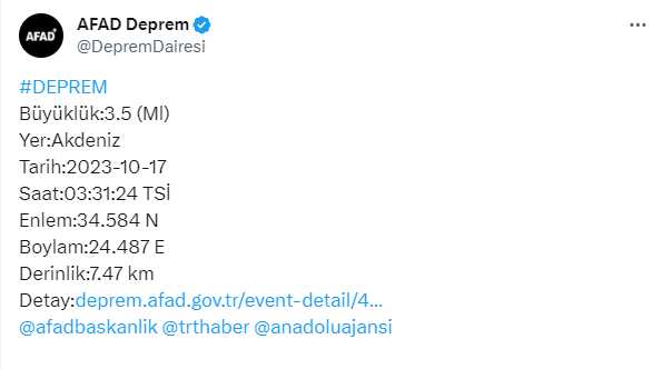 Az önce deprem mi oldu? En son deprem nerede, kaç şiddetinde oldu? Az önce deprem mi oldu? En son deprem nerede, kaç şiddetinde oldu?