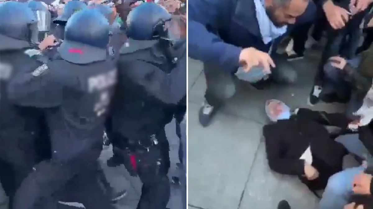 Berlin'de 'Filistin'e özgürlük' sloganlarıyla inleten Müslümanlara polisten sert müdahale