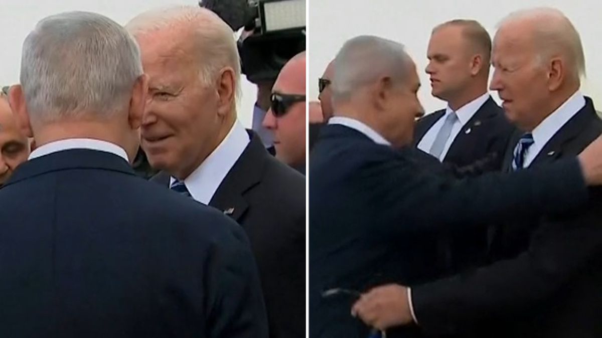 Biden, İsrail'de! Netanyahu ile karşılaştıkları an verdikleri tepki insanlık dışı