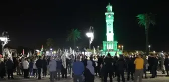 İzmir'de İsrail'in Gazze'deki hastane saldırısı protesto edildi