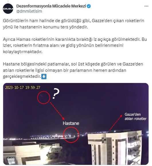 İletişim Başkanlığı, İsrail'in Gazze Hastane Saldırısı Görüntülerini Yalanladı