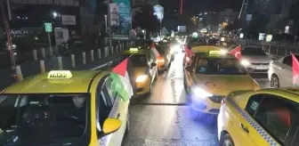 Şişli'de Taksiciler İsrail'i Protesto Etti