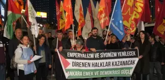 Ankara Emek ve Demokrasi Güçleri, İsrail'in Filistin'e Yönelik Saldırılarını Protesto Etti.