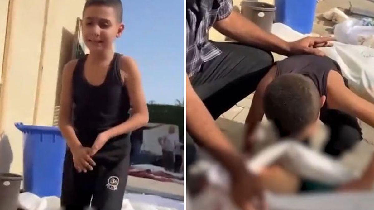 Bölgeden bir acı görüntü daha! Cenazeler arasında ailesini arayan Filistinli çocuk yürekleri parçaladı
