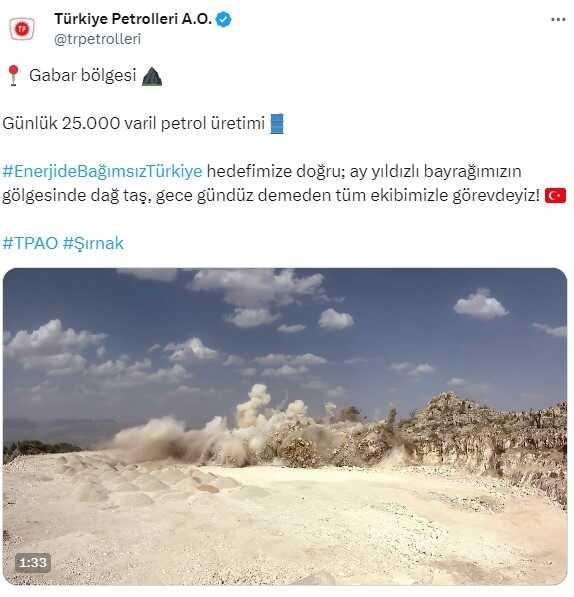 Gabar'da Üretilen Petrol Türkiye'nin İhtiyacının Yüzde 10'unu Karşılayacak Gabar'da Üretilen Petrol Türkiye'nin İhtiyacının Yüzde 10'unu Karşılayacak