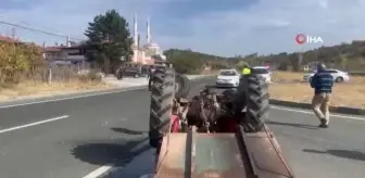 Kazada traktör devrildi, 80 yaşındaki sürücü yaralandı