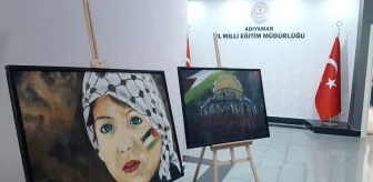 Öğrencilerin Filistin temalı eserleri sergilendi