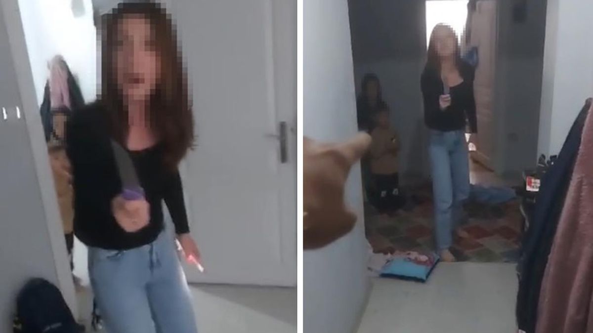 Genç kadının kocasına bıçakla saldırdığı anlar kamerada