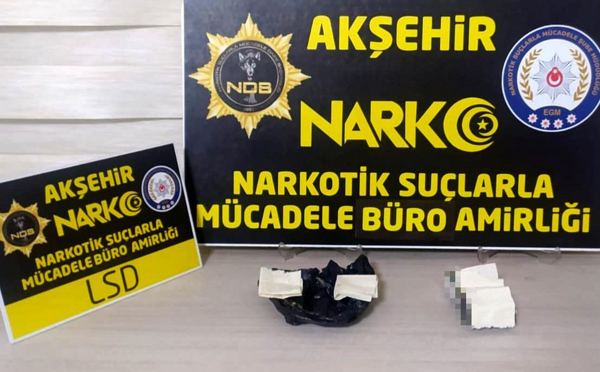 Akşehir'de LSD ile uyuşturucu operasyonu: 5 gözaltı