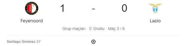 Feyenoord - Lazio maçı kaç kaç, bitti mi? MAÇ SKORU! Feyenoord - Lazio maçı kaç kaç, canlı maç skoru! Canlı maç anlatımı!