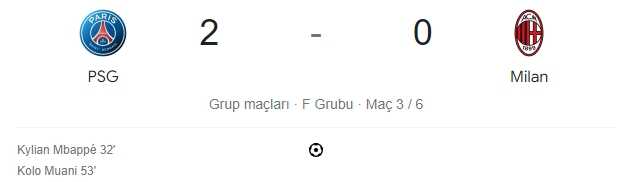 PSG - Milan maçı kaç kaç, bitti mi? MAÇ SKORU! PSG - Milan maçı kaç kaç, canlı maç skoru! Canlı maç anlatımı!