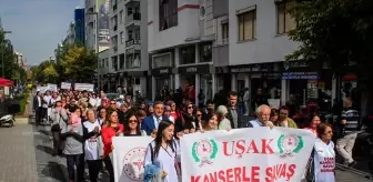 Uşak'ta meme kanseri farkındalık yürüyüşü yapıldı