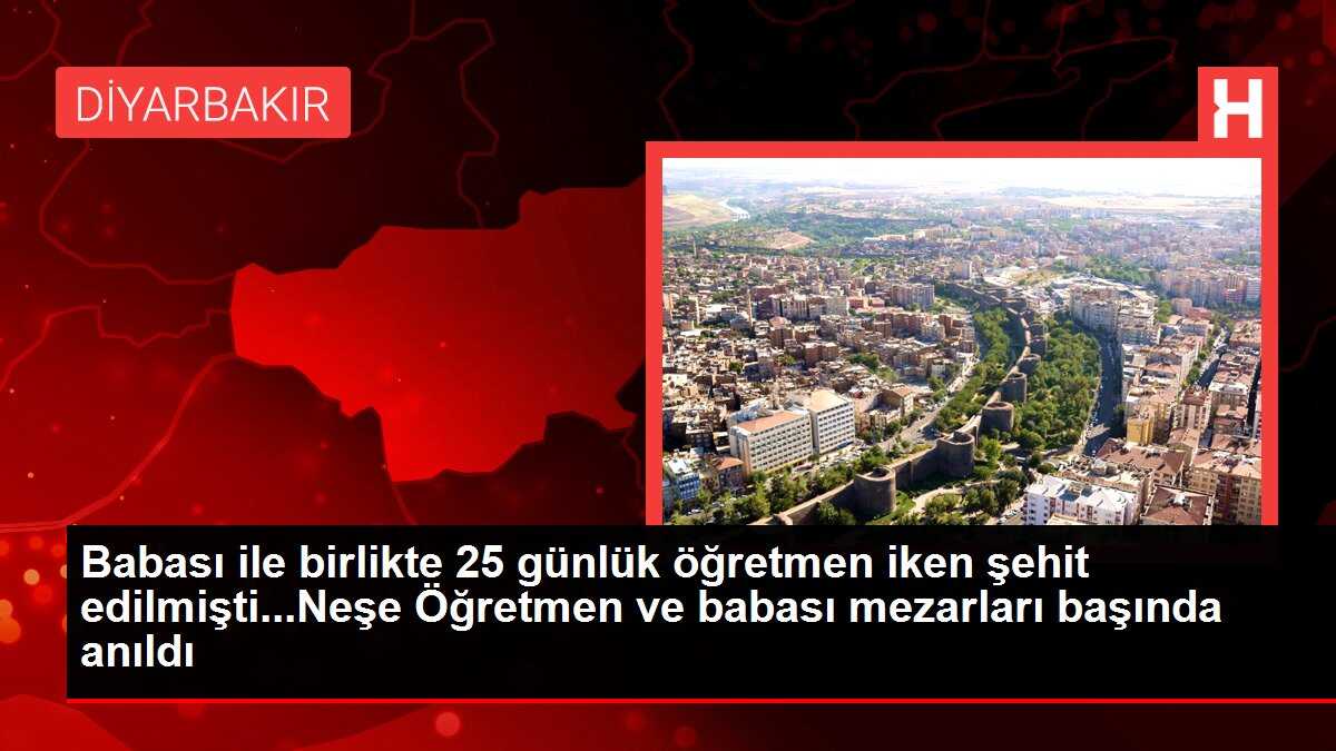 Babası ile birlikte 25 günlük öğretmen iken şehit edilmişti...Neşe Öğretmen ve babası mezarları başında anıldı