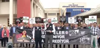 Bursa'da sağlık çalışanları Filistin için tek yürek oldu