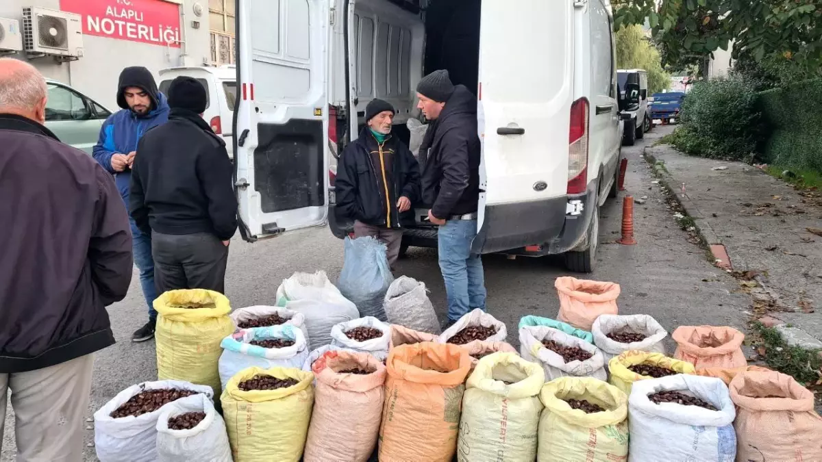 Alaplı'da kurulan kestane pazarı Türkiye genelinde ün kazandı