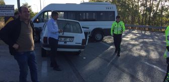 Afyonkarahisar'da minibüs ile otomobil çarpıştı, 1 kişi yaralandı
