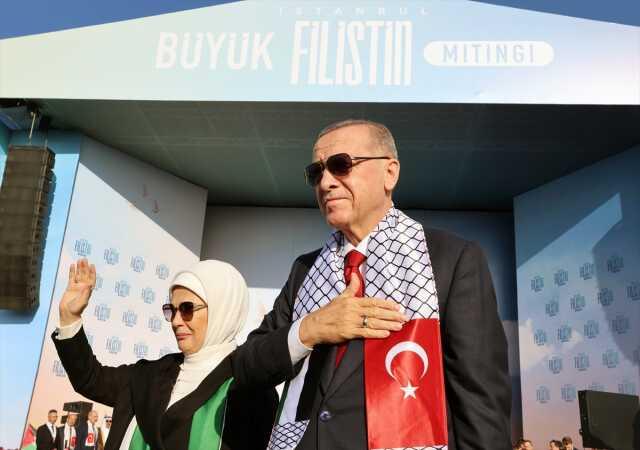 Büyük Filistin Mitingi'nde Cumhurbaşkanı Erdoğan'dan İsrail'e gözdağı: Bir gece ansızın gelebiliriz