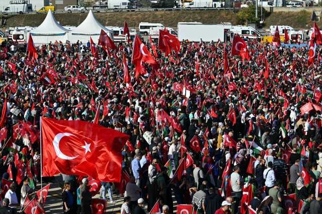 Büyük Filistin Mitingi'nde Cumhurbaşkanı Erdoğan'dan İsrail'e gözdağı: Bir gece ansızın gelebiliriz