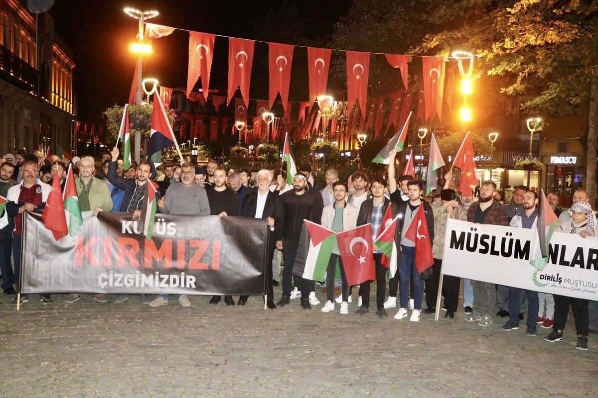 Trabzon'da İsrail'in Gazze'ye yönelik saldırıları protesto edildi