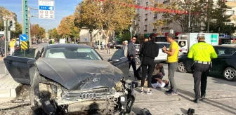 Konya'da dönüş yasağı olan kavşaktan dönen otomobilin karıştığı trafik kazasında 1 kişi yaralandı