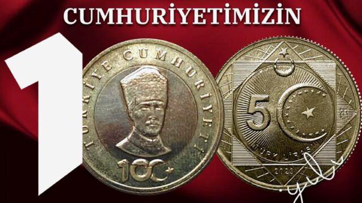 Türkiye Cumhuriyeti'nin 100. Yılına Özel 5 TL Madeni Para Basıldı