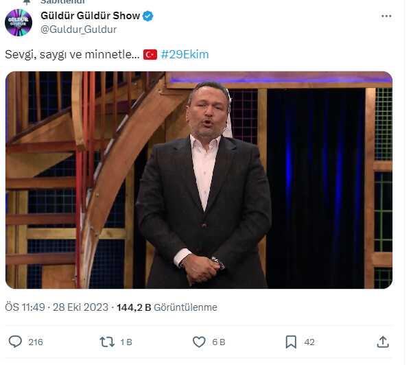 Güldür Güldür'den duygulandıran 29 Ekim skeci! Ali Sunal gözyaşlarını tutamadı Güldür Güldür'den duygulandıran 29 Ekim skeci! Ali Sunal gözyaşlarını tutamadı