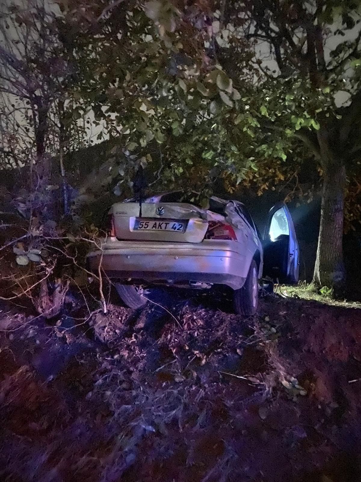 Tokat'ta otomobil şarampole devrildi, 5 kişi yaralandı