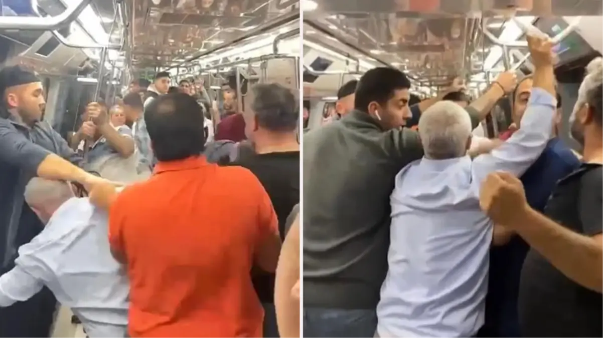 Tükürük kavgası kamerada! Metro boks ringine döndü