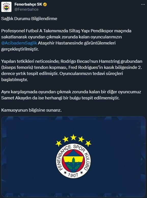 Taraftarların dünyası resmen başına yıkıldı! Fenerbahçe'de takımın bel kemiği ilk devreyi kapattı