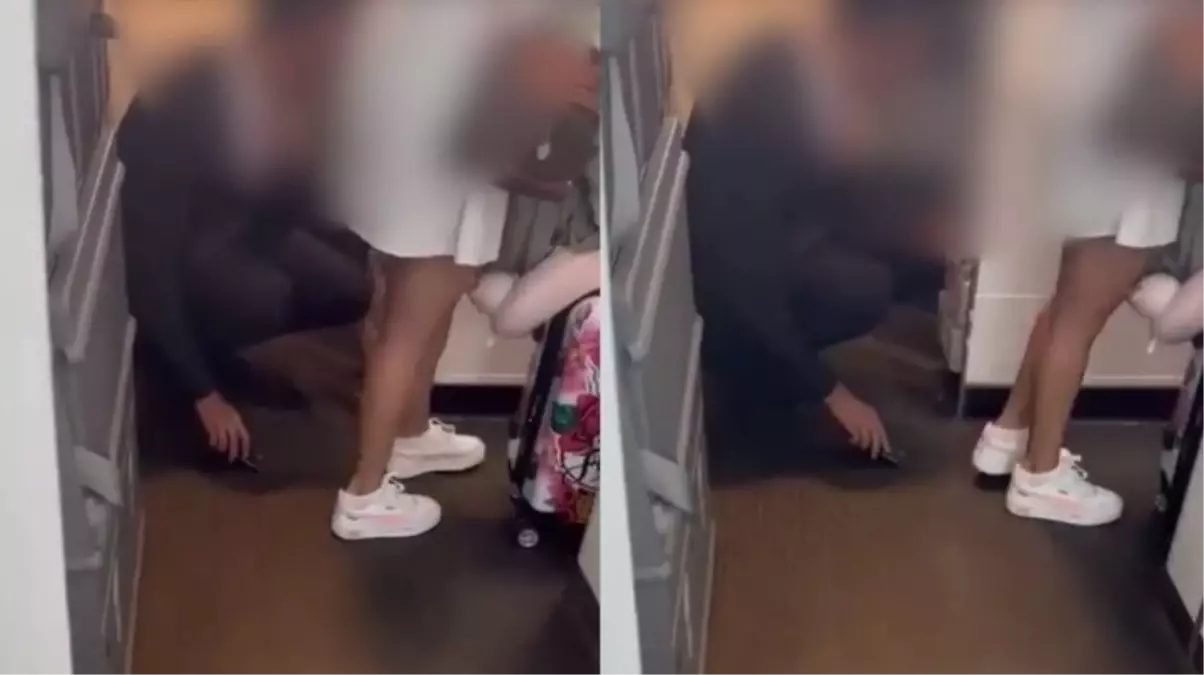 Erkek kabin görevlisi, kadın yolcunun etek altı görüntülerini çekerken yakalandı