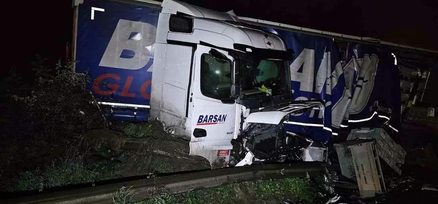 Anadolu Otoyolu Sakarya geçişinde tır kaza yaptı