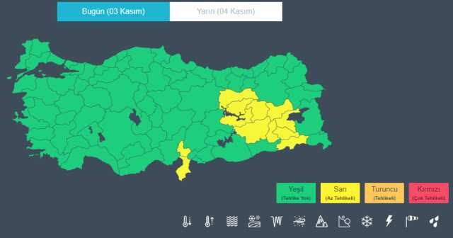 Meteoroloji'den 12 kente sarı uyarı