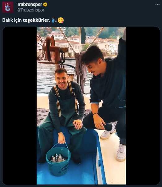 3 kelimelik bir not düşen Trabzonspor, Dusan Tadic'in balık tutma videosunu bambaşka bir şekilde servis etti