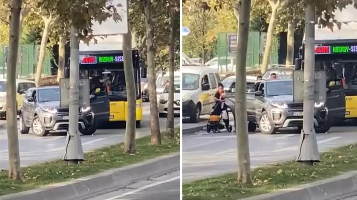 İETT otobüsünün önünü kesip kadın yolcuyu aşağı indirdi