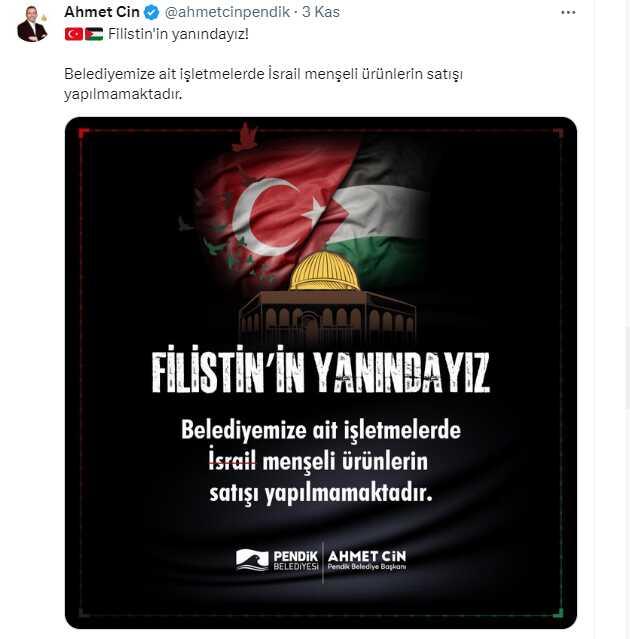 İstanbul ilçe belediyeleri İsrail ürünlerine boykot kampanyası başlattı