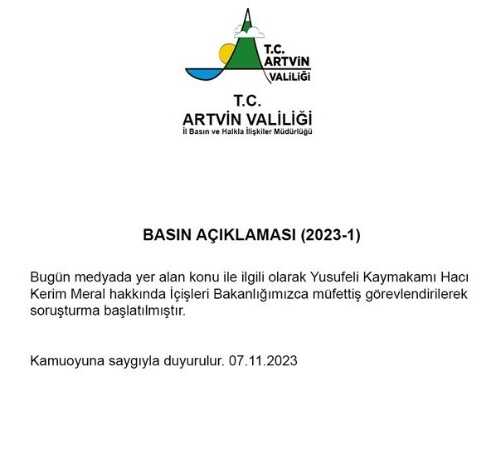 Yusufeli Kaymakamı görevden alındı mı? Hacı Kerim Meral hakkında soruşturma açıldı mı?