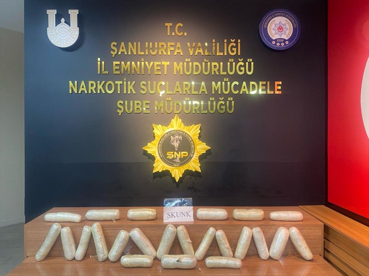 Şanlıurfa'da 10 kilo 450 gram skunk ele geçirildi