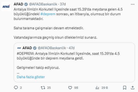Son Dakika! Antalya'nın Korkuteli ilçesinde 4.5 büyüklüğünde deprem